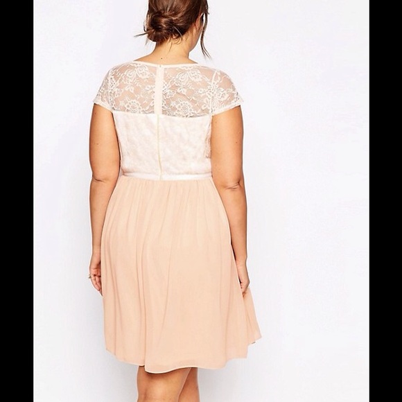 Asos Curve Scalloped Lace Dress Wedding NWT Sz 14 - Picture 3 of 8